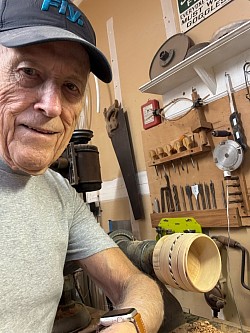 Paul is the 3rd generation turning bowls, jewelry cases and other wooden devises on CMF's 1938 Delta lathe!